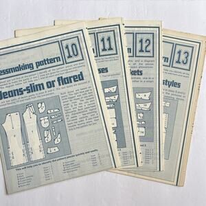 Vintage Designer Sewing Patterns Uncut Lot Of 4 Jeans Dresses Jackets Dungarees